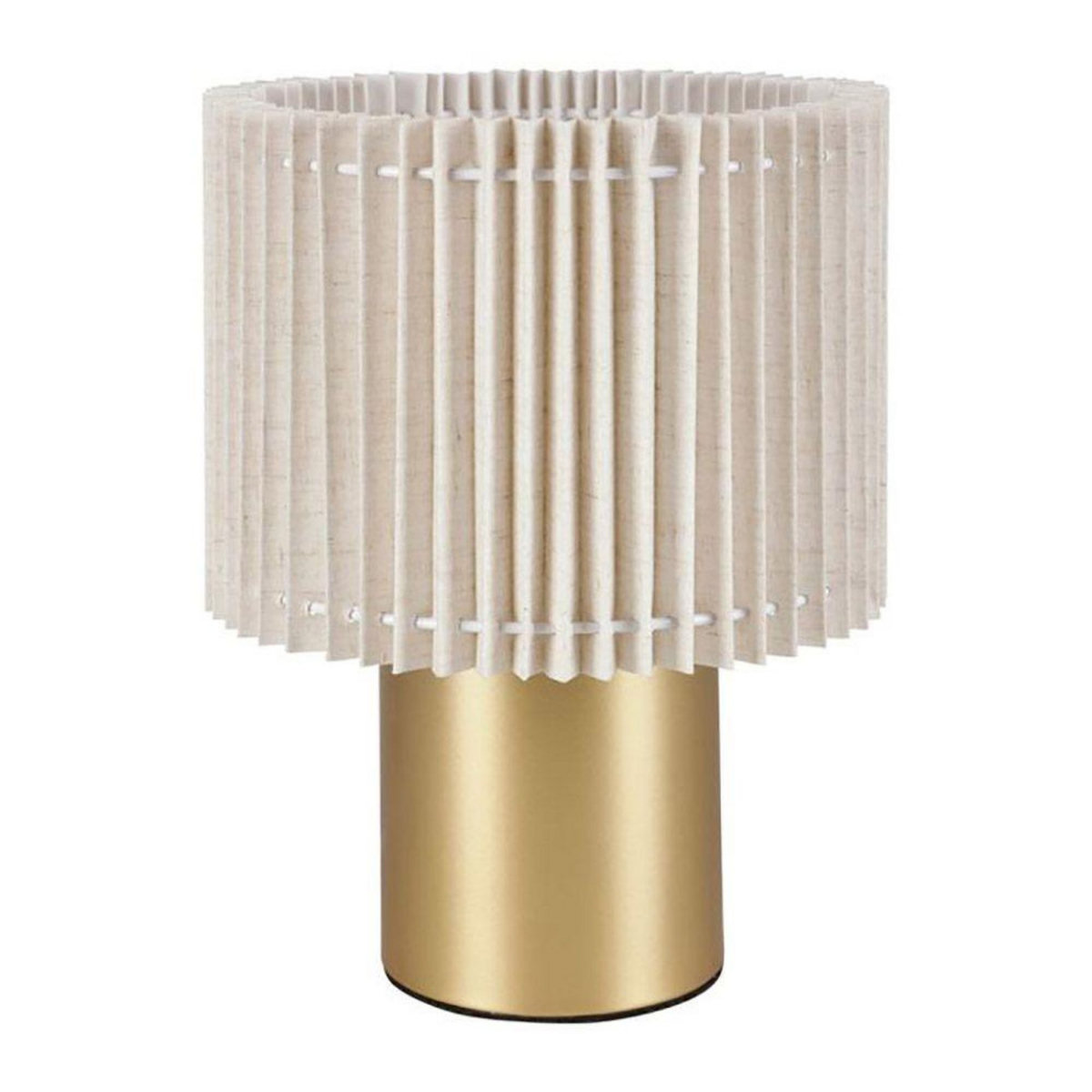 OSTARIA Lampe métal lin Auréline écru dorée