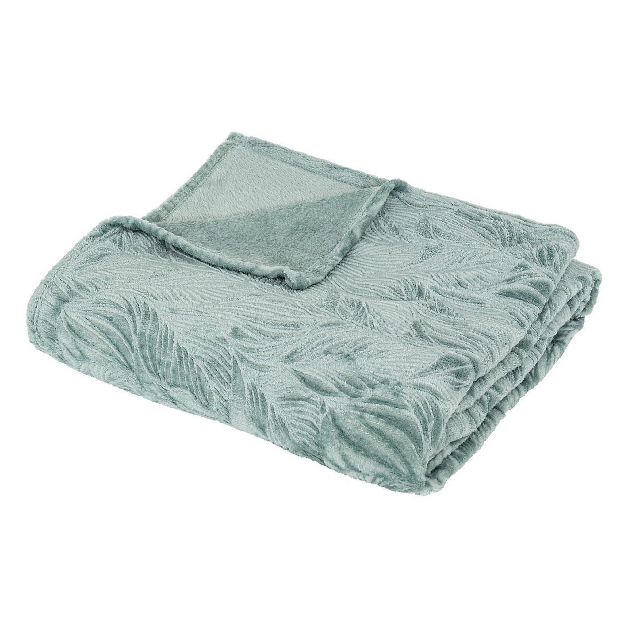 ATMOSPHERA Plaid déco flanelle  ryo  180x230cm bleu givre