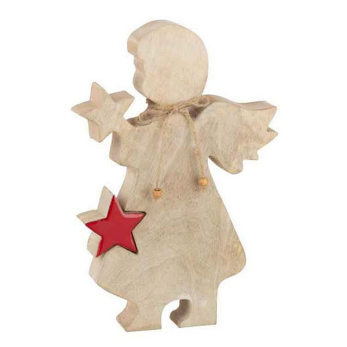 Paris Prix Statuette Déco en Bois  Ange Étoile  29cm Rouge
