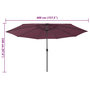 Voir la diapositive 6 : VIDAXL Parasol de jardin avec lumieres LED mat en metal rouge bordeaux