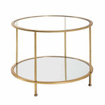 Paris Prix Table d'Appoint Ronde en Verre  Alizée  60cm Or