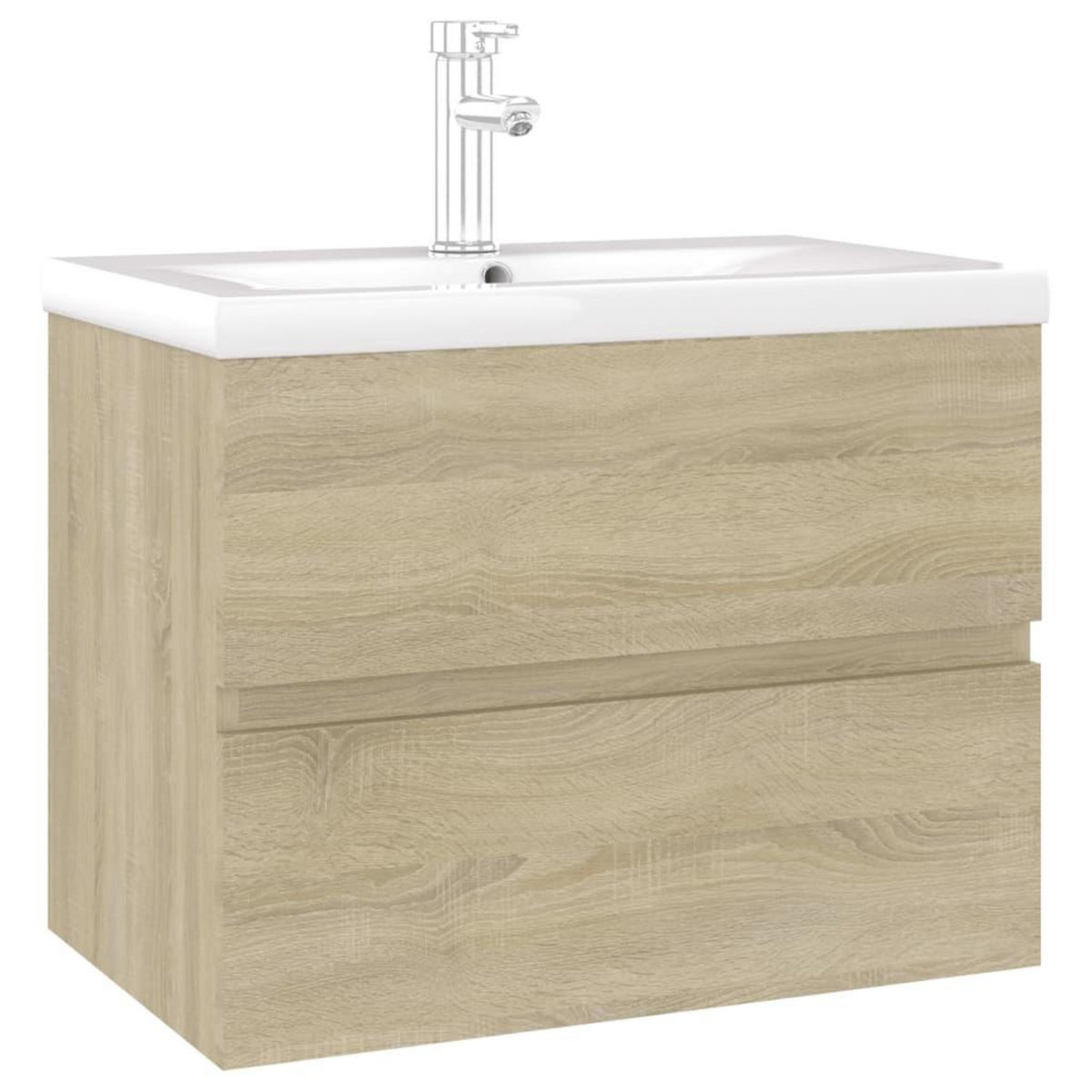 VIDAXL Armoire d'evier lavabo integre chene sonoma bois d'ingenierie
