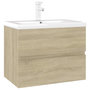 Voir la diapositive 2 : VIDAXL Armoire d'evier lavabo integre chene sonoma bois d'ingenierie
