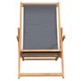 Voir la diapositive 3 : VIDAXL Chaise de plage pliable Bois de teck solide Gris