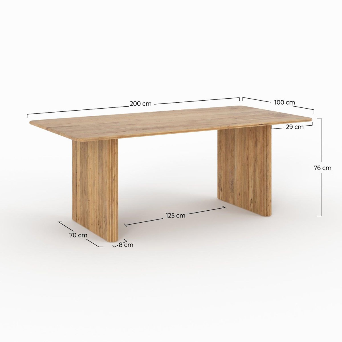 MAISON PAVANE Table rectangulaire en bois d'acacia 8 personnes-Andrea