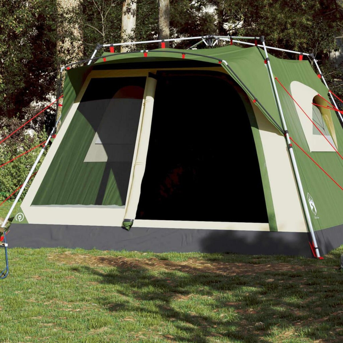 VIDAXL Tente familiale cabine 7 personnes vert degagement rapide
