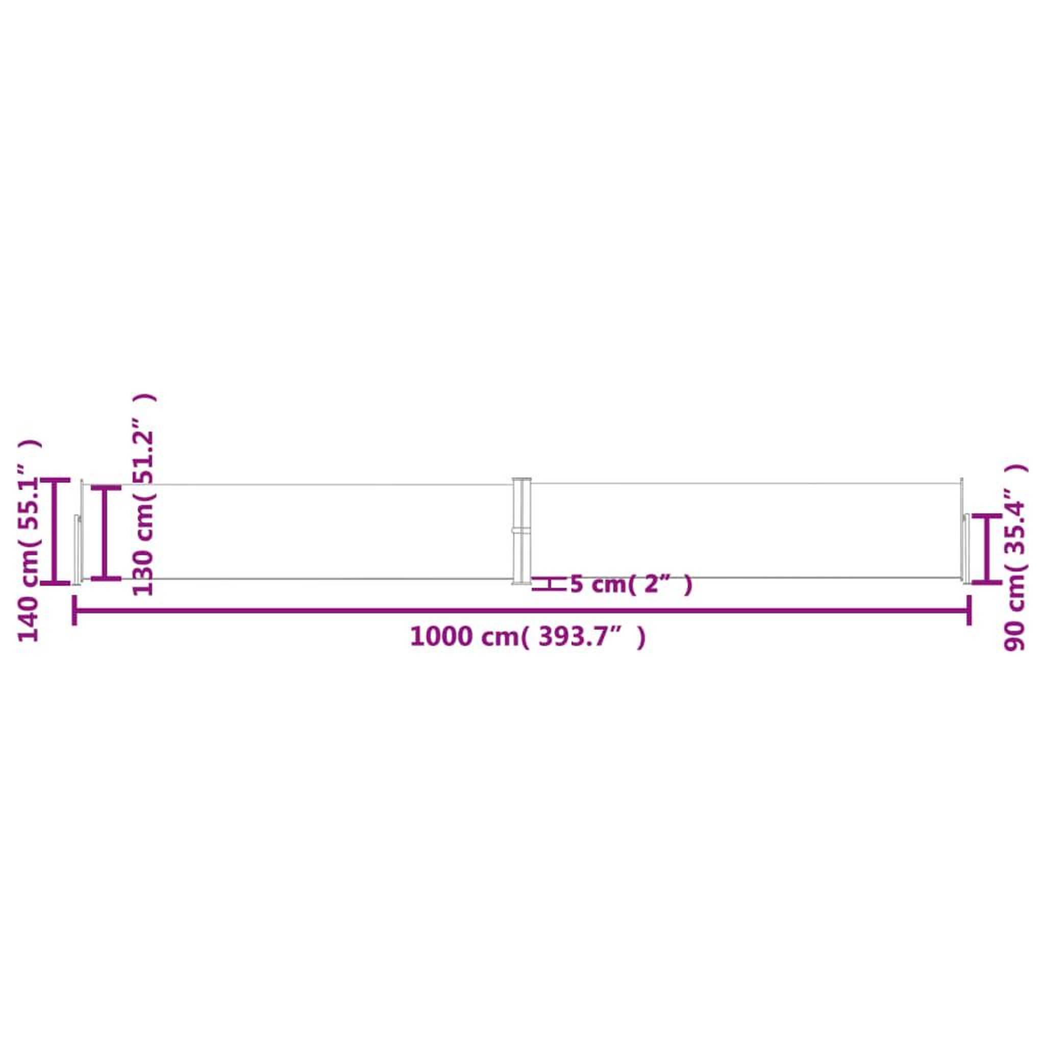 Voir la diapositive 6 : VIDAXL Auvent lateral retractable Anthracite 140 x 1000 cm