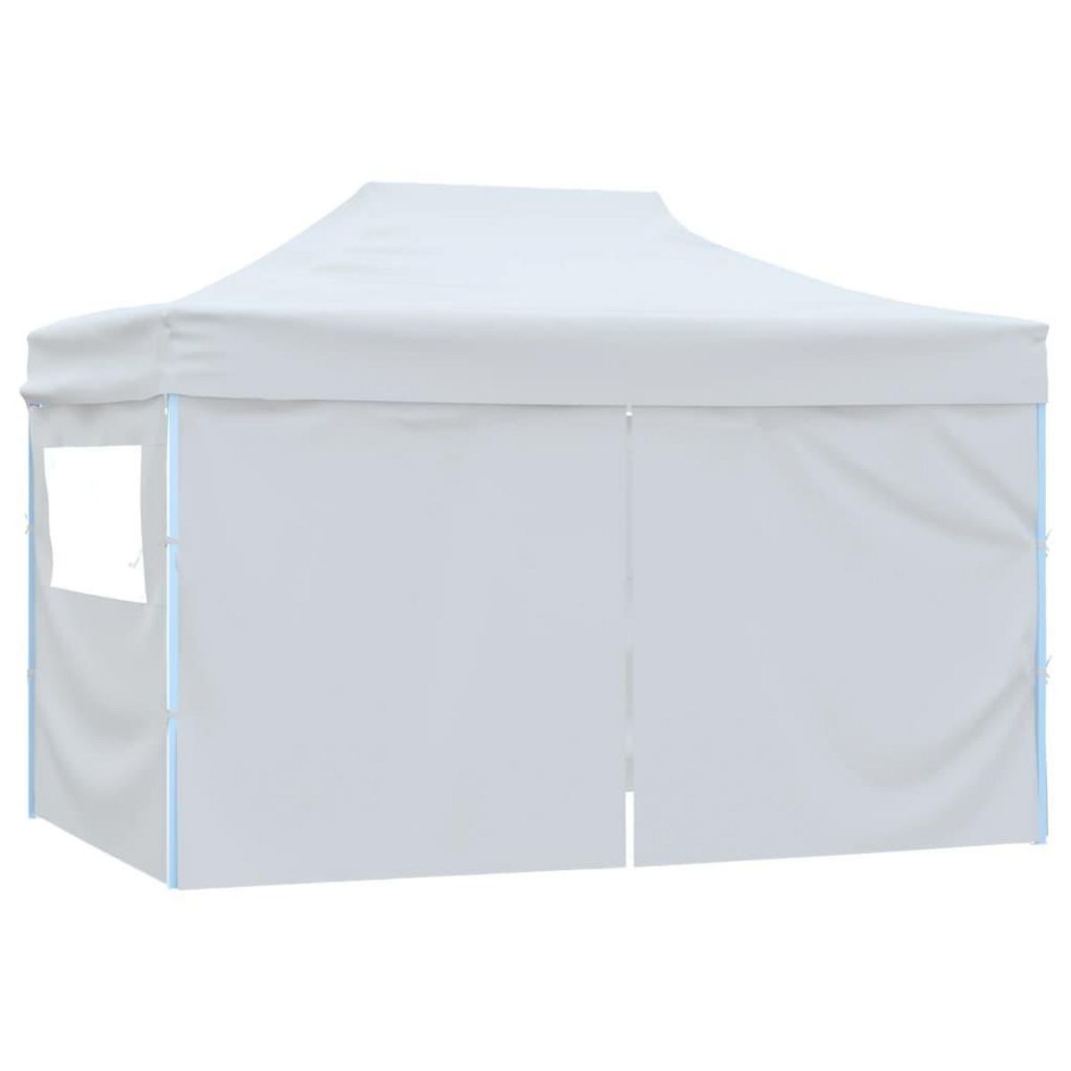 VIDAXL Tente de reception pliable avec 4 parois 3x4 m Acier Blanc