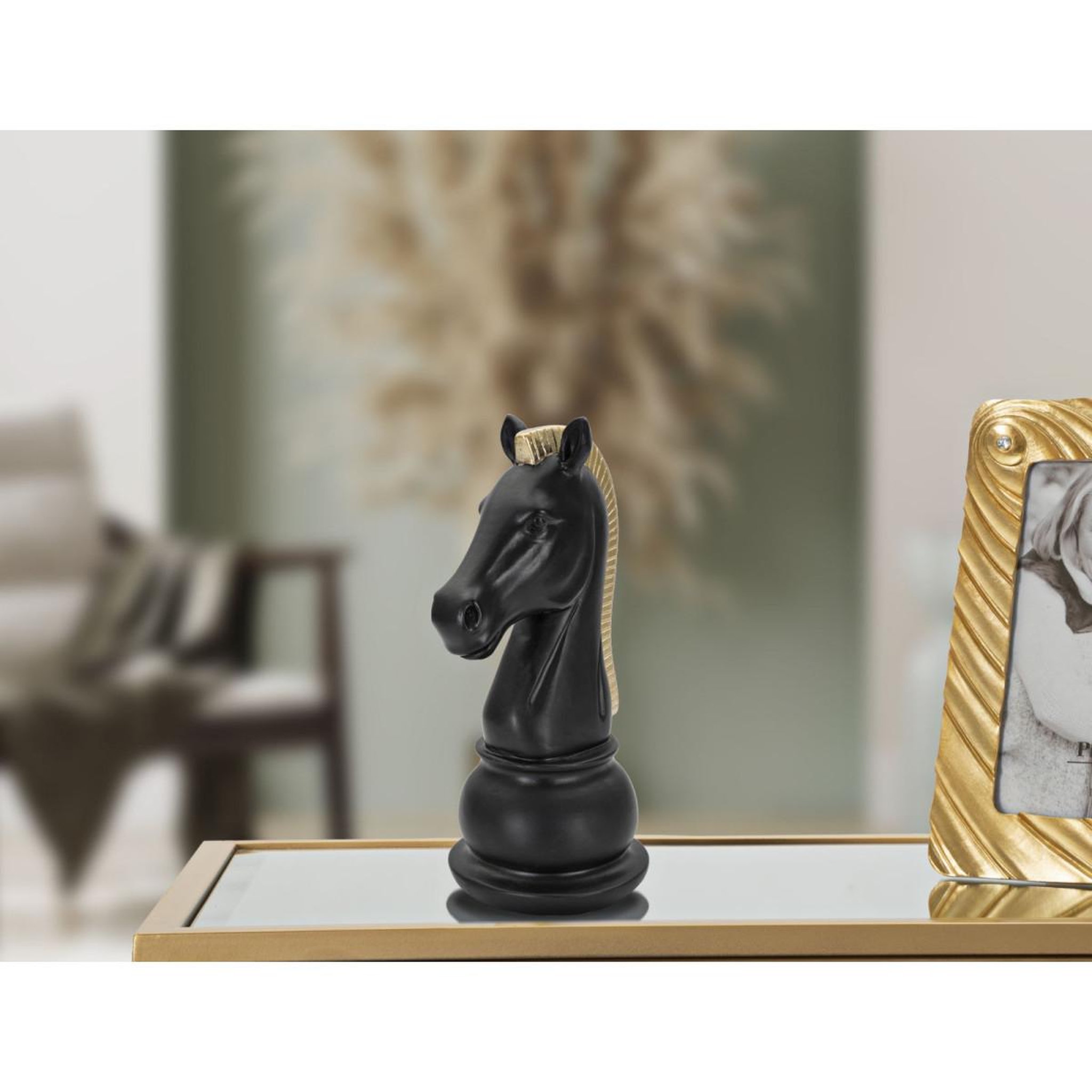 Voir la diapositive 6 : Paris Prix Pièce d'échec en résine  cavalier  19cm noir
