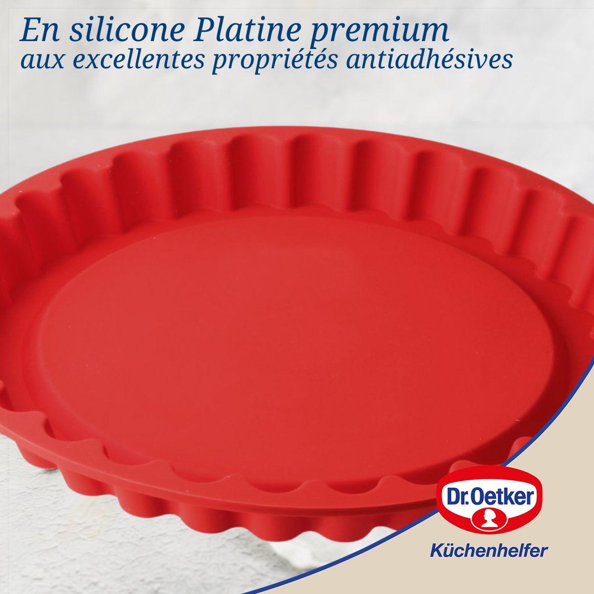 Voir la diapositive 5 : DR.OETKER Moule à tarte en silicone rouge de 26 cm dr. Oetker flexxibel love