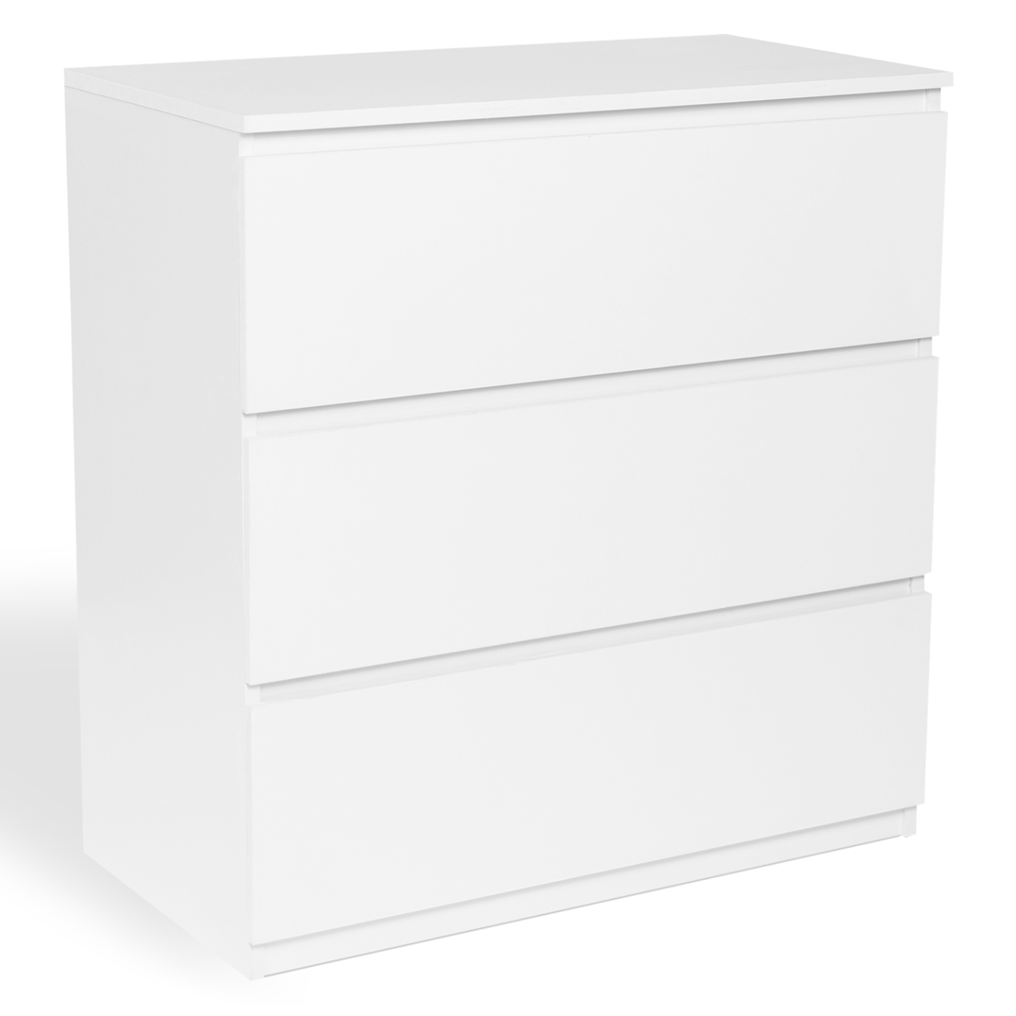 ID MARKET Commode 3 tiroirs tomi 78 cm bois blanc