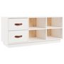 Voir la diapositive 2 : VIDAXL Banc a chaussures Blanc 100x34x45 cm Bois de pin massif