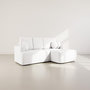Voir la diapositive 1 : BEST MOBILIER Candela - canapé d'angle droit 4 places - convertible avec coffre - en tissu bouclette
