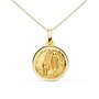 L'ATELIER D'AZUR Collier - Médaille Or 18 Carats 750/1000 Vierge de Lourdes - Chaîne Dorée - Gravure Offerte