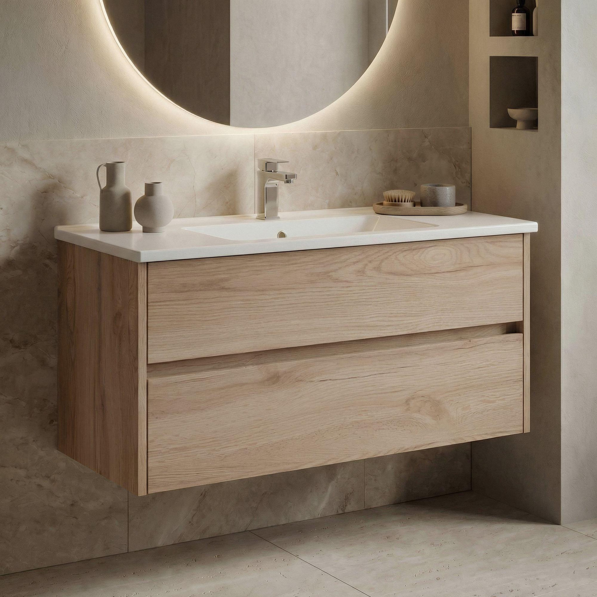 Voir la diapositive 2 : Habitat et Jardin Meuble Vasque  Side 100 v3  - 100 x 45 x 52 cm - Oak