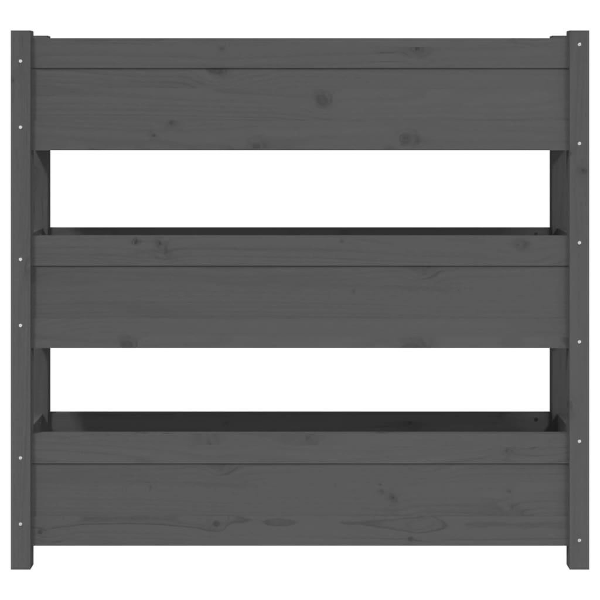 Voir la diapositive 5 : VIDAXL Jardiniere Gris 112x25x104,5 cm Bois massif de pin