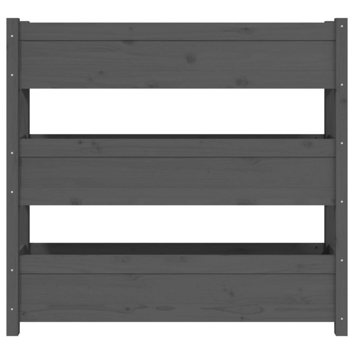 VIDAXL Jardiniere Gris 112x25x104,5 cm Bois massif de pin