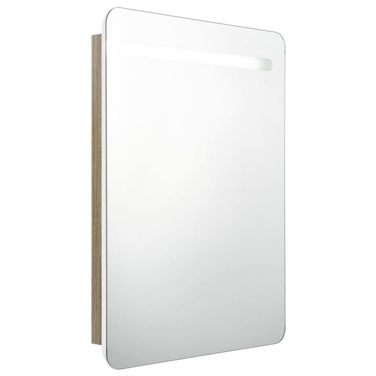 VIDAXL Armoire de salle de bain a miroir LED blanc et chene 60x11x80cm