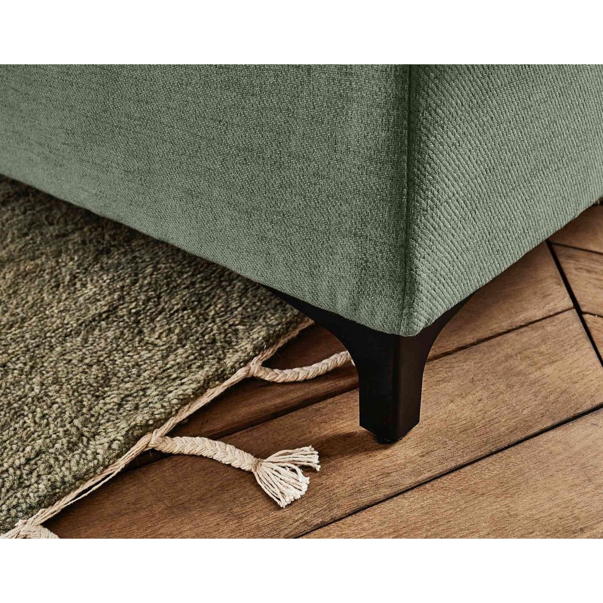 LISA DESIGN Olinda - canapé d'angle droit - 5 places - convertible avec coffre et têtières réglables - en tissu