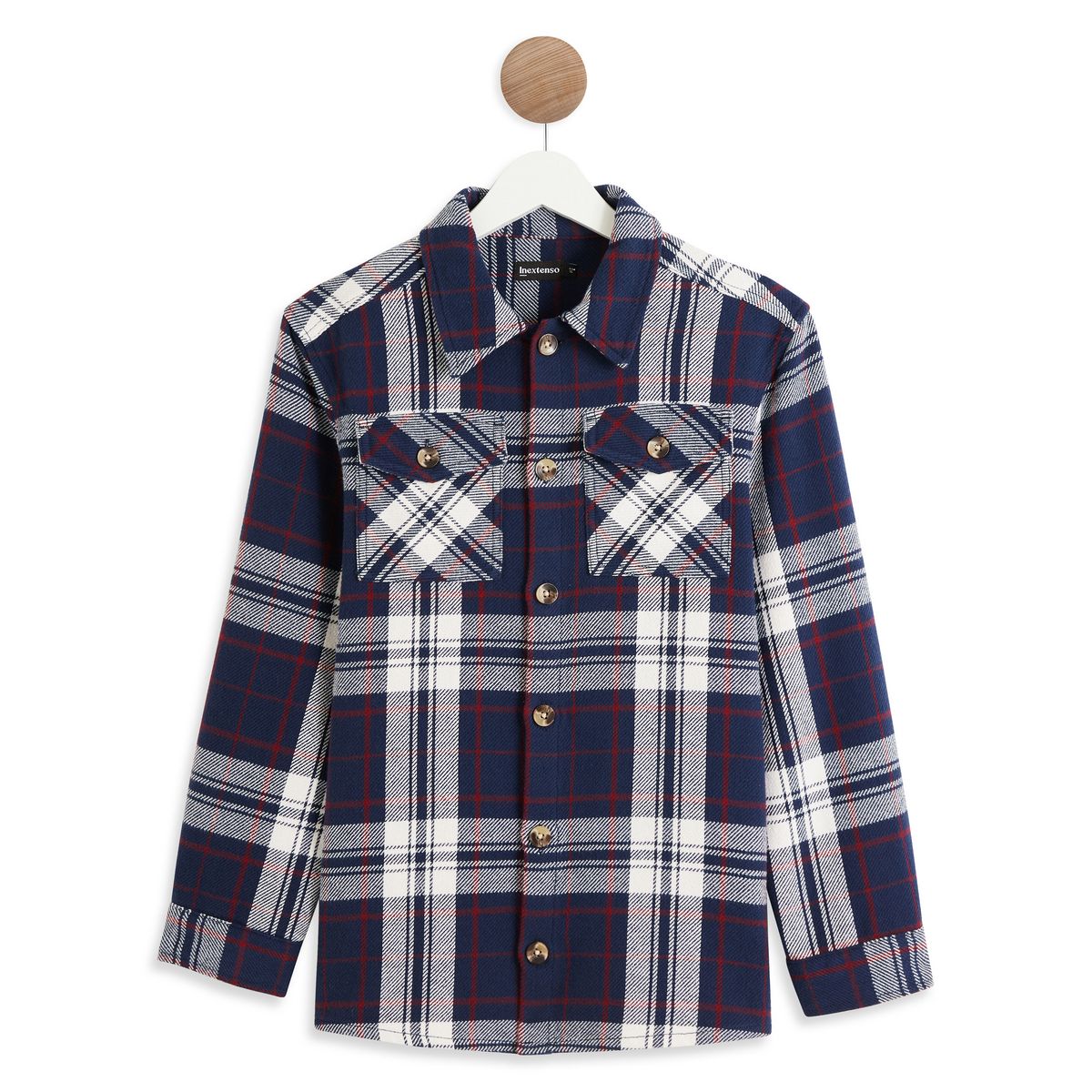 INEXTENSO Chemise à carreaux bleu garçon en coton 