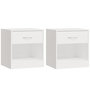 Voir la diapositive 2 : VIDAXL Tables de chevet 2 pcs avec tiroir Blanc brillant