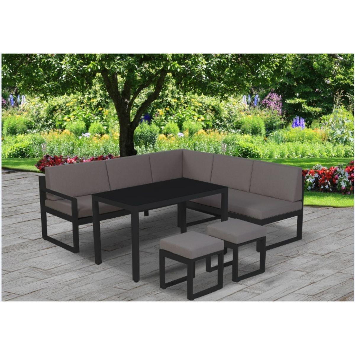 GARDENSTAR Salon bas de jardin 8 places LOUNGE