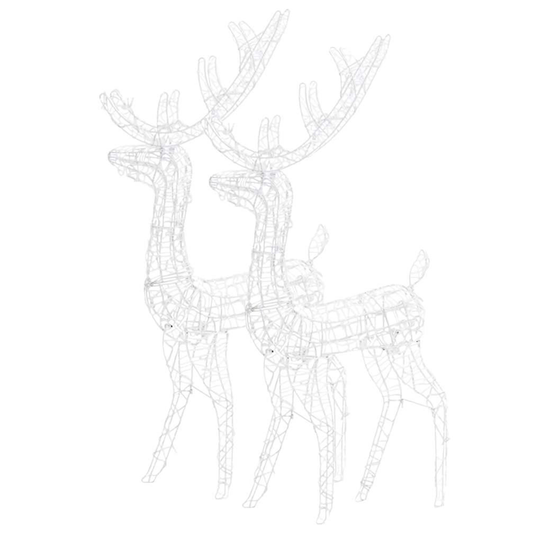 Voir la diapositive 4 : VIDAXL Decorations de noël de renne acrylique 2 pcs 128 cm blanc chaud