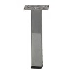 CENTRALE BRICO Pied meuble carré HETTICH fixe acier chromé gris