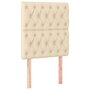 Voir la diapositive 4 : VIDAXL Tete de lit a LED Creme 80x7x118/128 cm Tissu