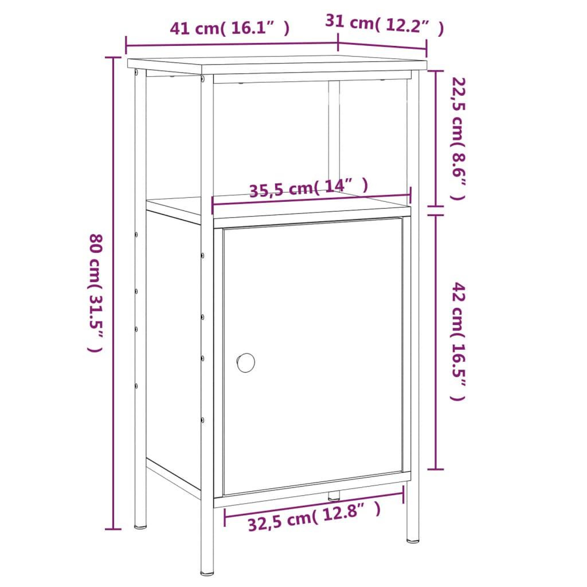Voir la diapositive 6 : VIDAXL Tables de chevet 2 pcs chene sonoma 41x31x80 cm bois ingenierie