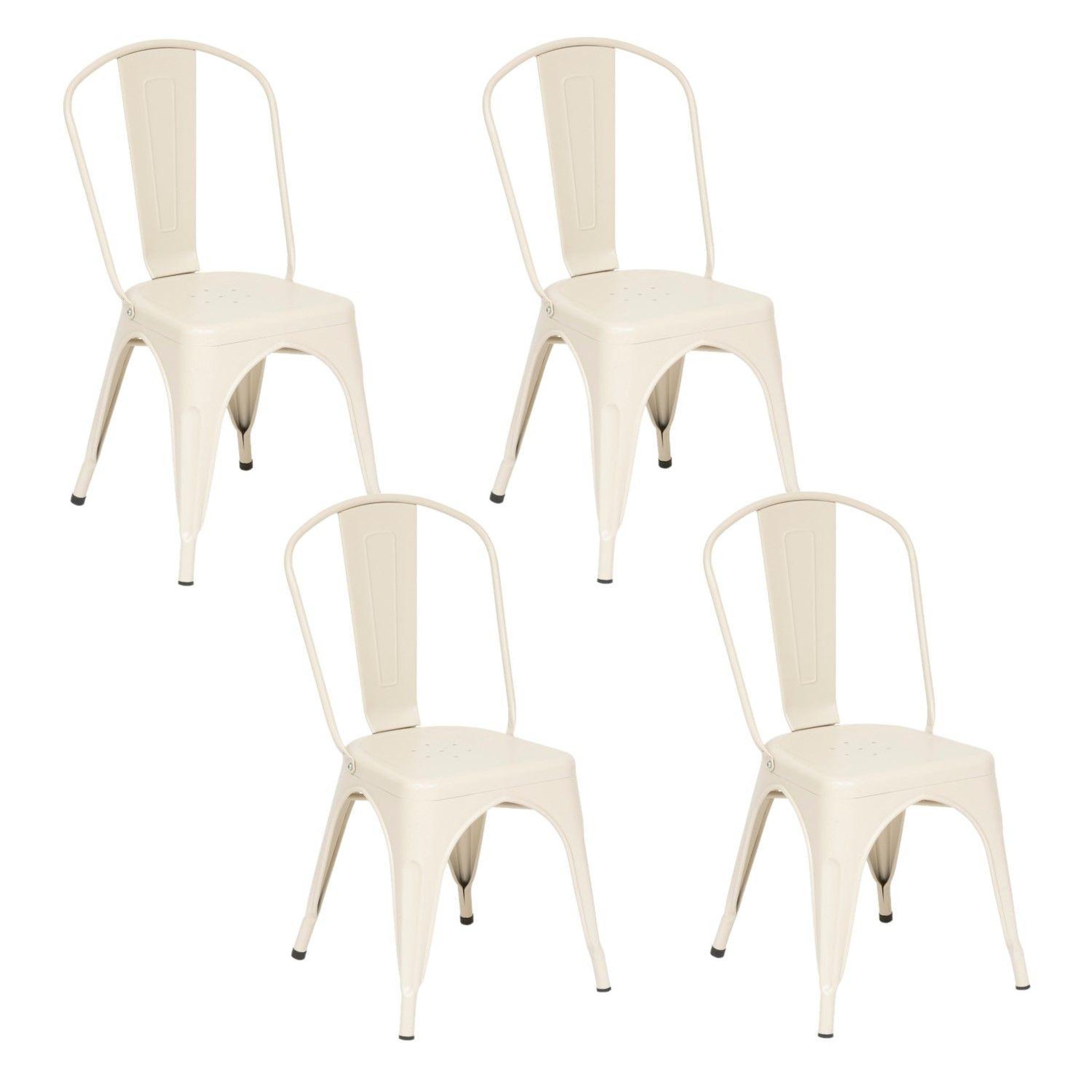 Voir la diapositive 1 : TOILINUX Lot de 4 chaises en métal NIKO