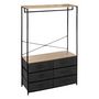 Voir la diapositive 2 : FIVE Dressing Penderie 6 Tiroirs  Tissa  167cm Gris Foncé