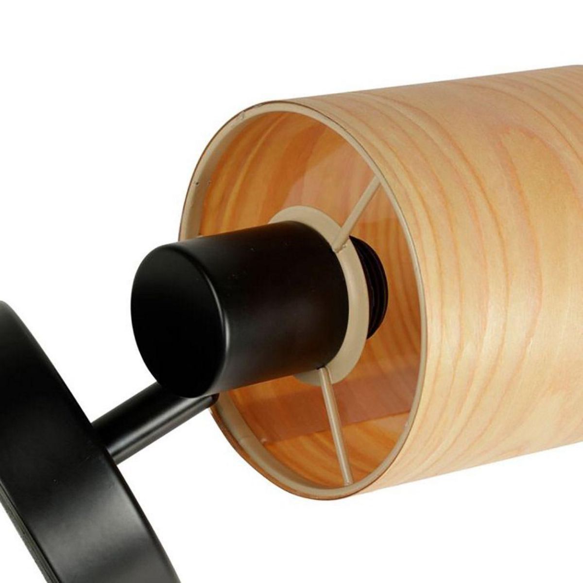 OSTARIA Applique spot bois métal Alaska noir marron