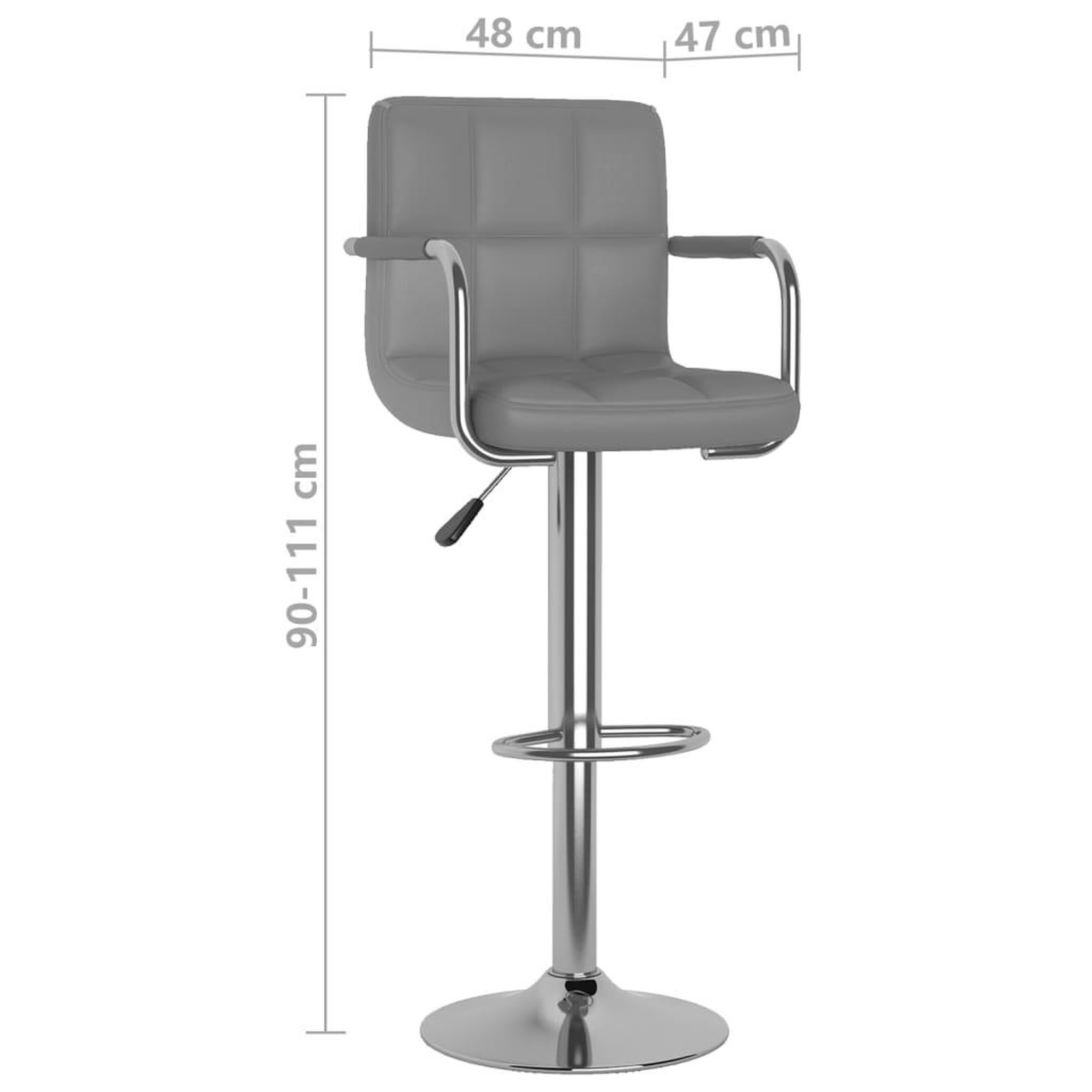 Voir la diapositive 6 : VIDAXL Tabourets de bar lot de 2 gris similicuir