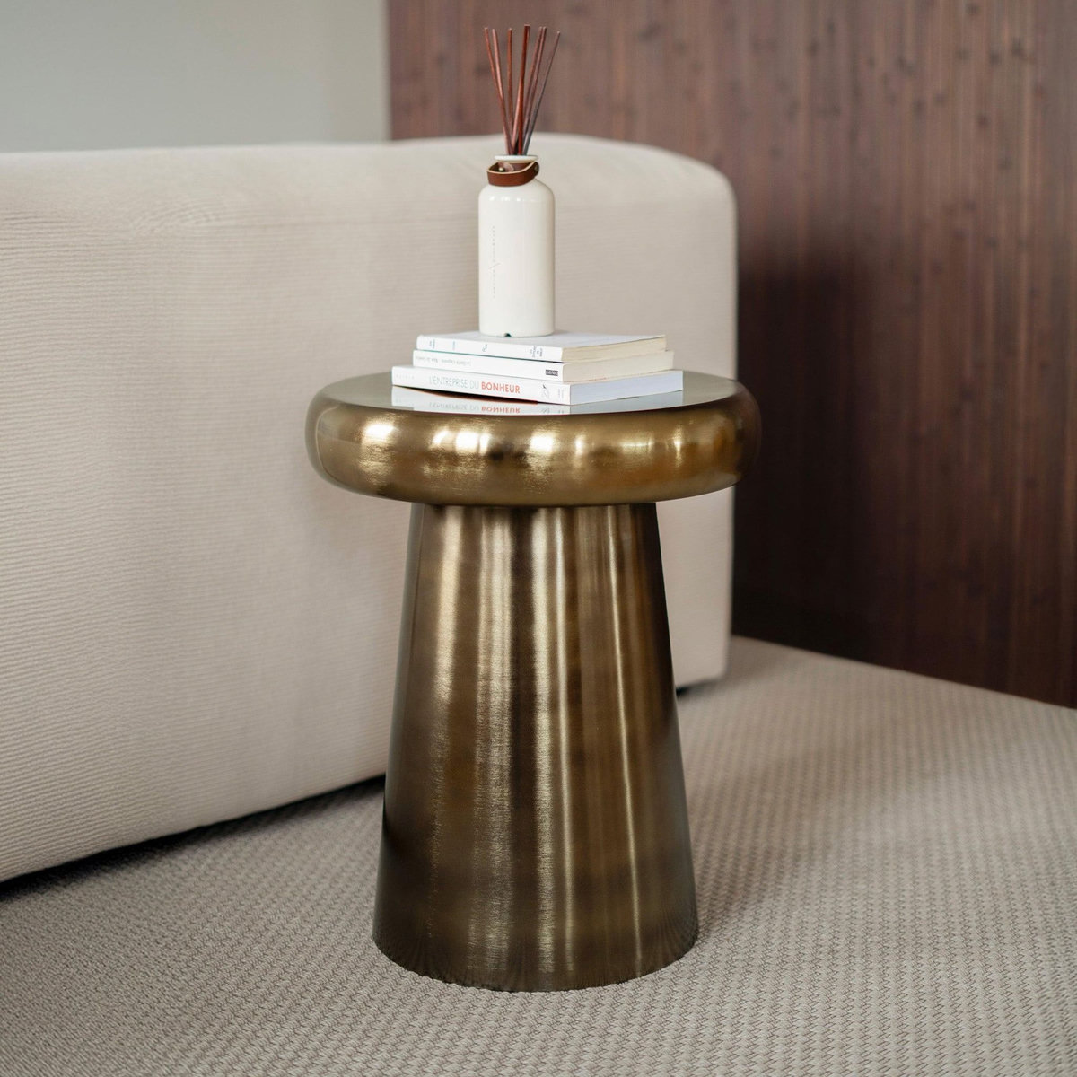 Rendez vous déco Table d'appoint ronde en métal doré D40 cm - Anouk