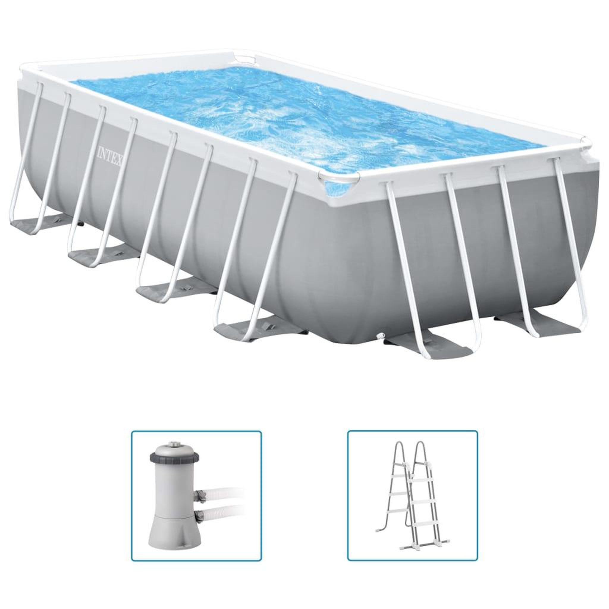 Voir la diapositive 2 : INTEX Intex Ensemble de piscine Prism Frame Rectangulaire 400x200x122 cm