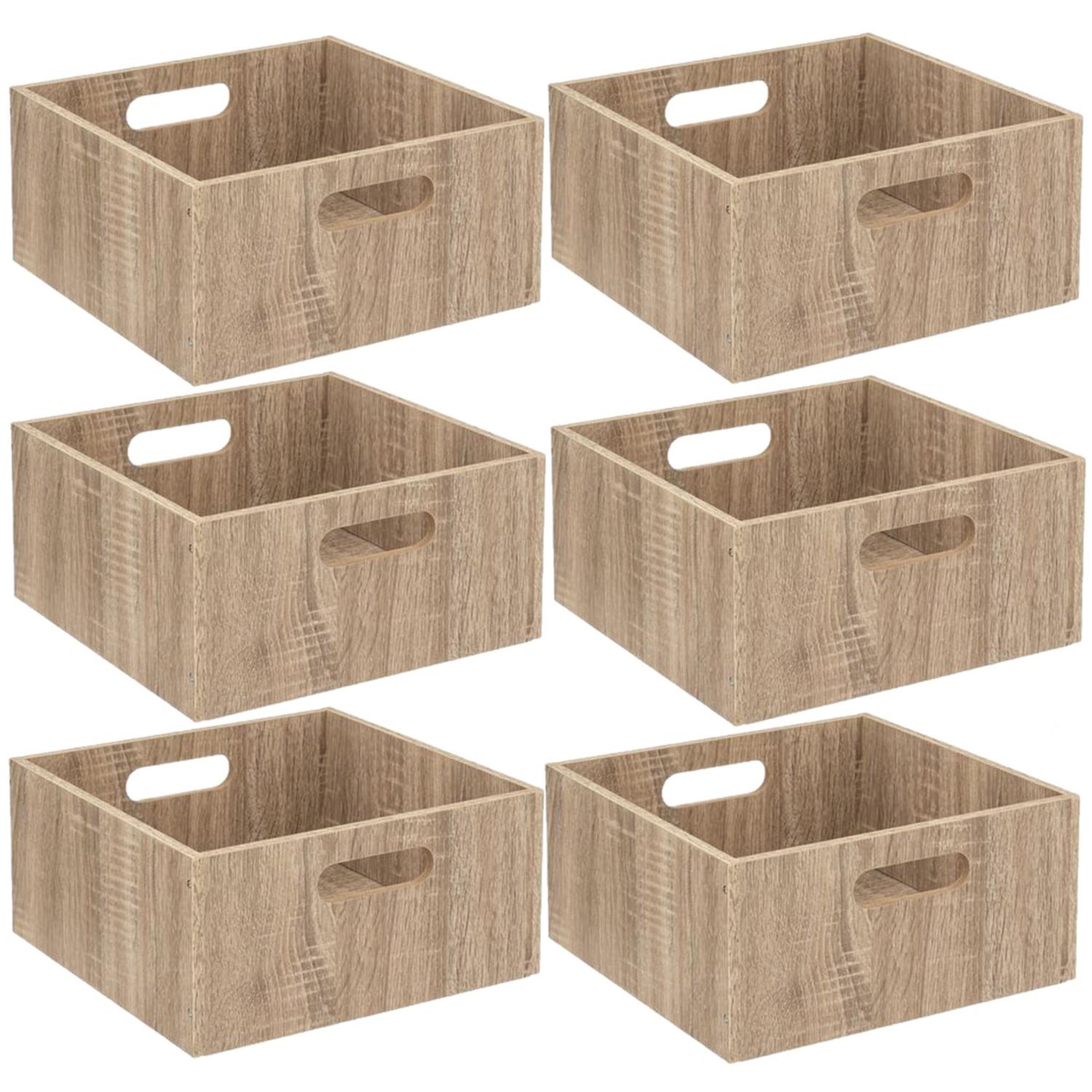 Voir la diapositive 1 : TOILINUX Lot de 6 Boîtes de rangement carrée en MDF