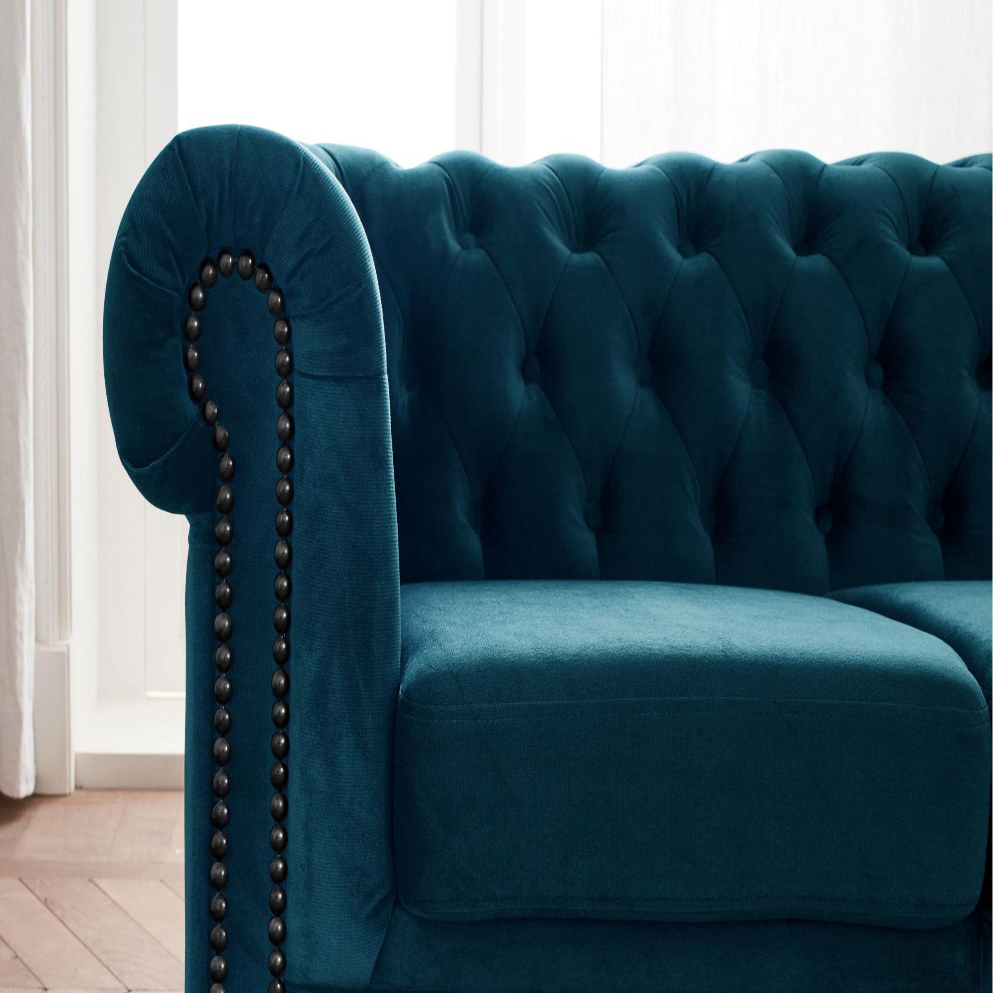 Voir la diapositive 3 : LISA DESIGN William - canapé chesterfield - 3 places - en velours