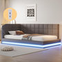 Voir la diapositive 2 : MERAX Lit simple rembourré 90x200cm