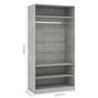Voir la diapositive 6 : VIDAXL Garde-robe Gris cement 100 x 50 x 200 cm Agglomere