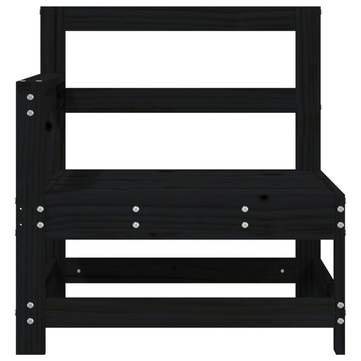 VIDAXL Canapes d'angle de jardin 2 pcs noir bois de pin massif