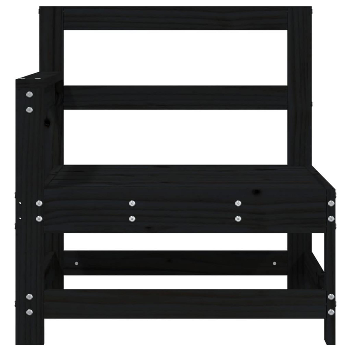 VIDAXL Canapes d'angle de jardin 2 pcs noir bois de pin massif