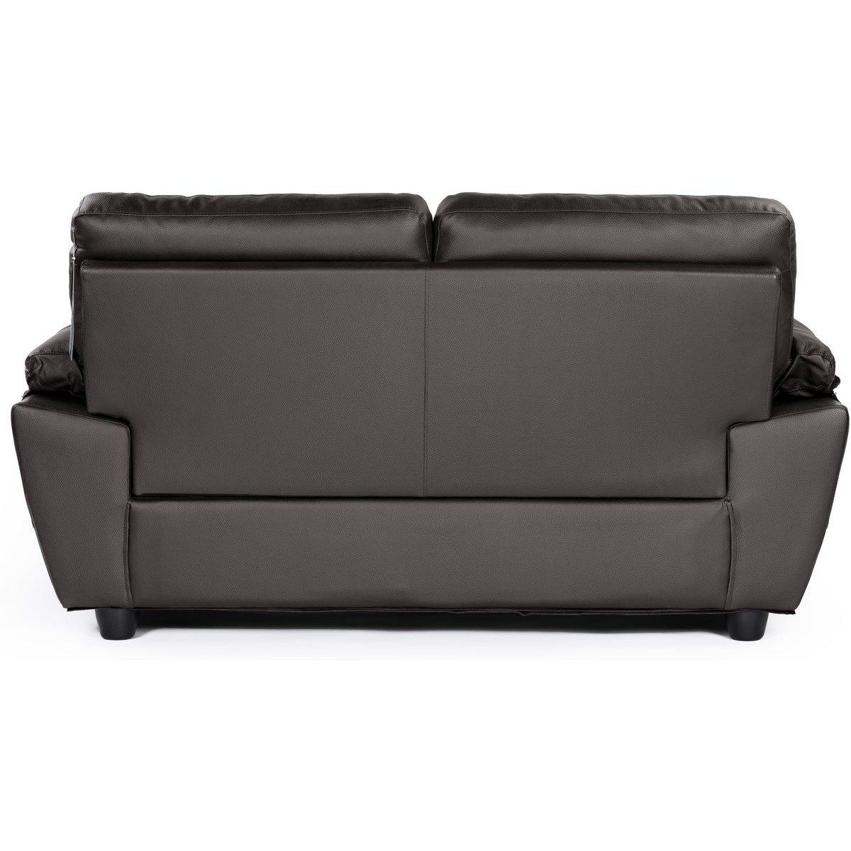 Habitat et Jardin Canapé fixe en cuir reconstitué et PVC  Dallas  - 169 x 88 x 90 cm - 2 places - Chocolat