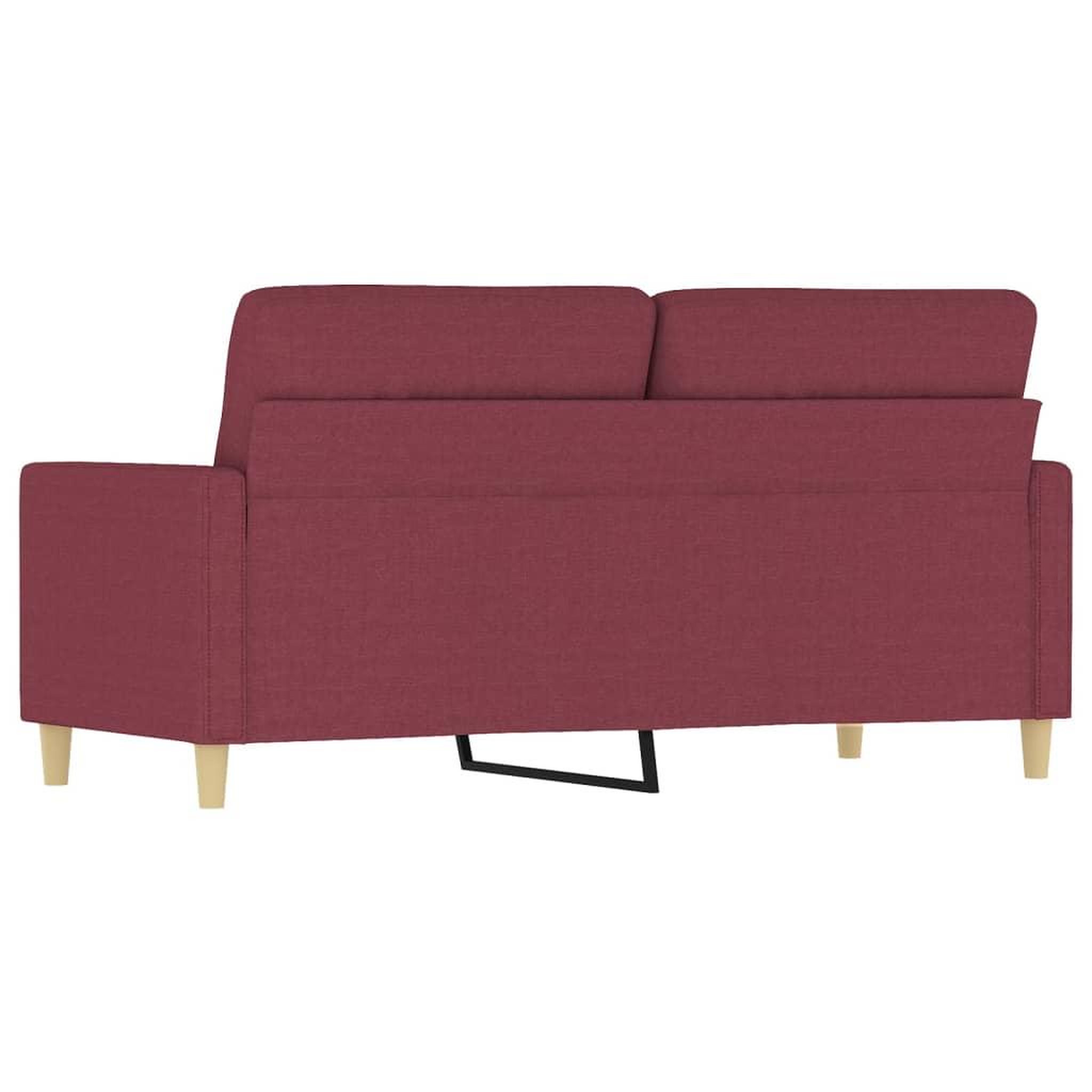 Voir la diapositive 5 : VIDAXL Canape a 2 places Rouge bordeaux 140 cm Tissu