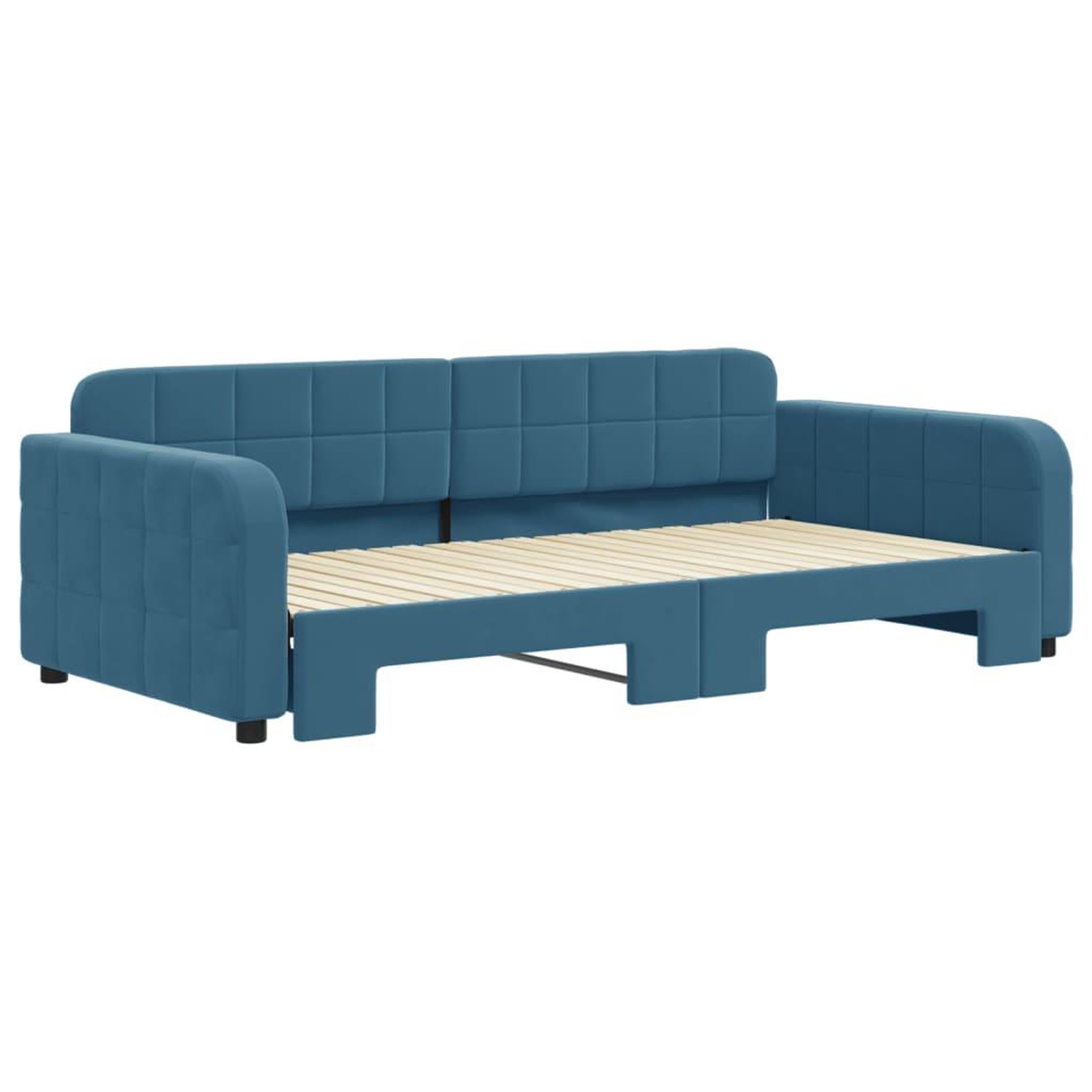 Voir la diapositive 3 : VIDAXL Lit de jour avec gigogne sans matelas bleu 100x200 cm