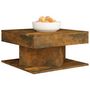 Voir la diapositive 3 : VIDAXL Table basse Chene fume 57x57x30 cm Bois d'ingenierie