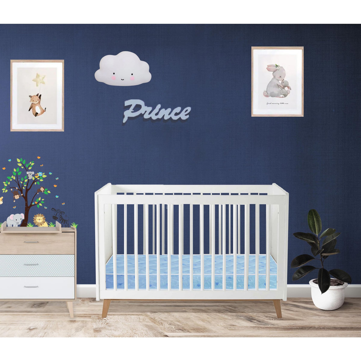 Matelas bébé mousse tissu 100% coton sans traitement 60x120cm PRINCE