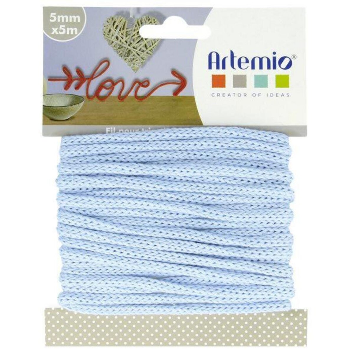 Artemio Fil à tricotin 5 mm x 5 m - bleu pastel pas cher 