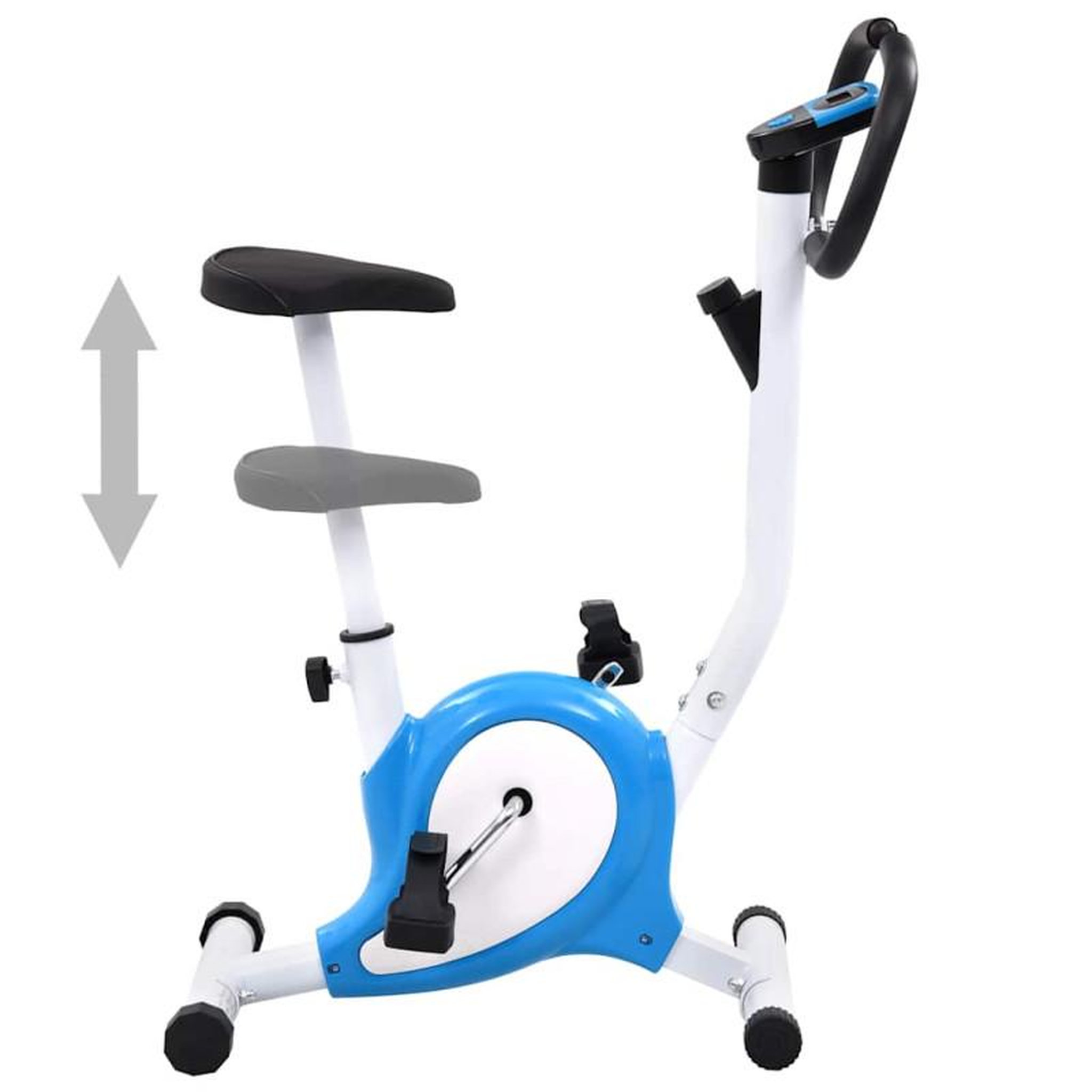 Voir la diapositive 2 : VIDAXL Vélo d appartement avec résistance à courroie Bleu