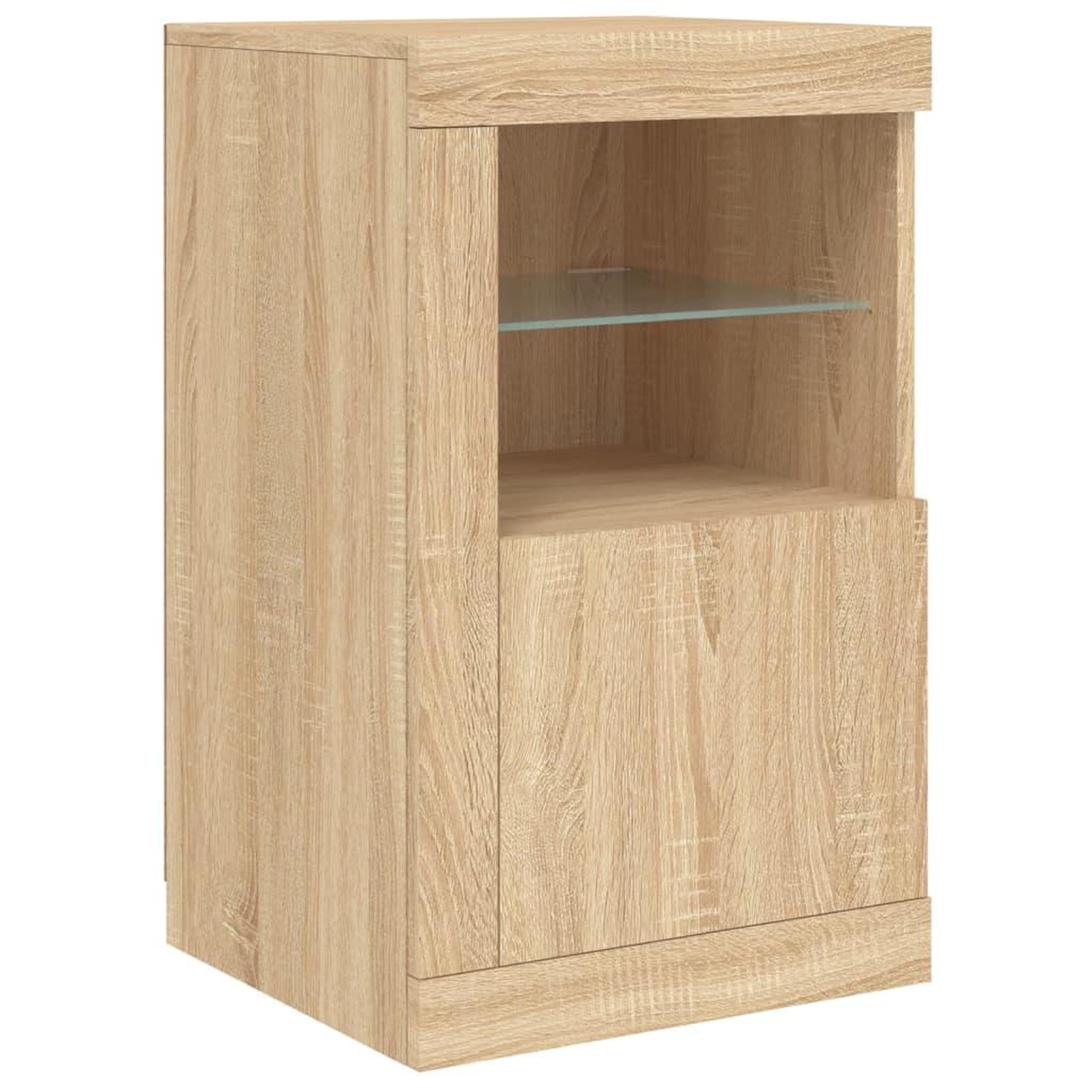 Voir la diapositive 3 : VIDAXL Armoire laterale avec lumieres LED chene sonoma
